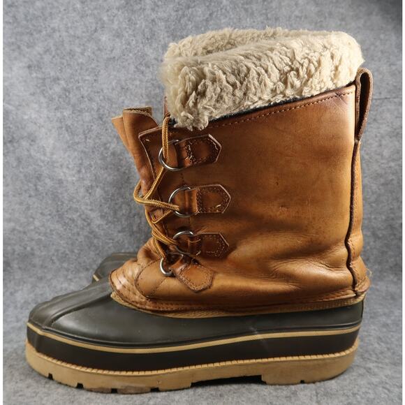 High Cascade Boots Mens 9 Winter Snow Shoes Leather Rubber Lined Lace Up Vintage main image 11
